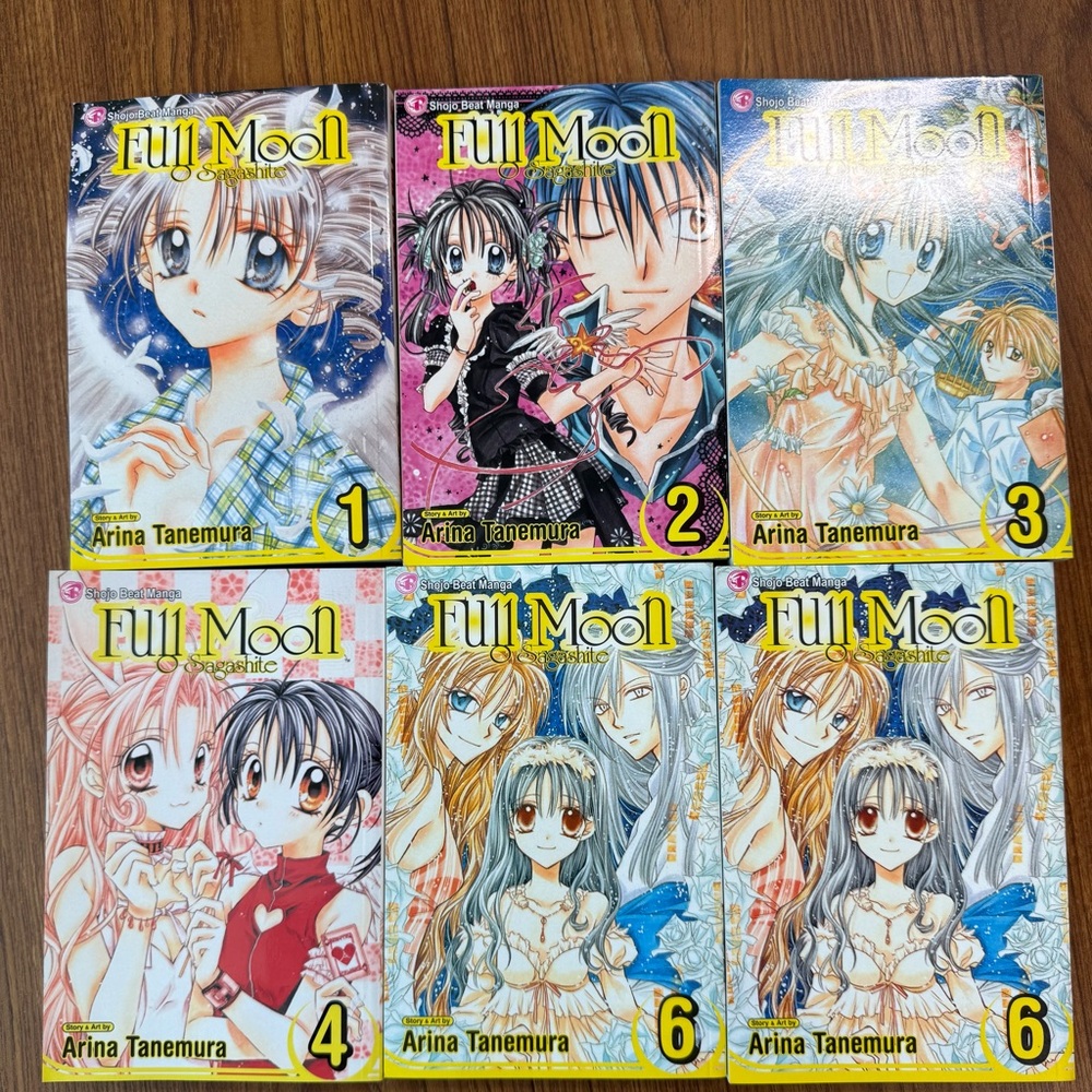 Anime lot of 6 Full Moon O Sagashite Manga Books 1,2,3,4,6,6 by Arina Tanemura